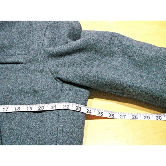 Mens Members Only Wool Coat Jacket Gray Red Trim Sherpa Lined Zip Front Sz 40 M - Picture 5 of 12